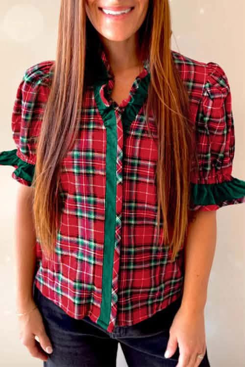 Red tartan top