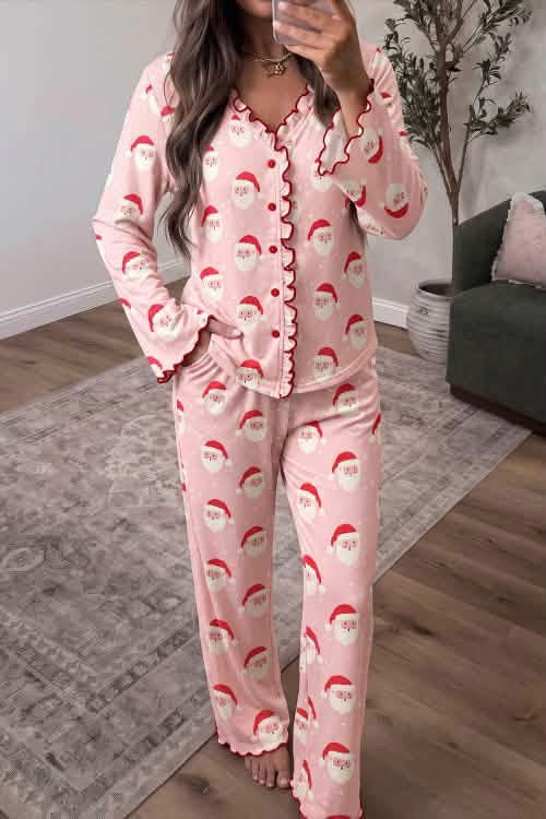 Women’s pink Santa pjs