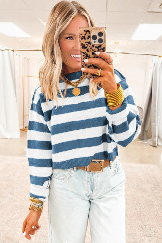 Blue stripe sweater
