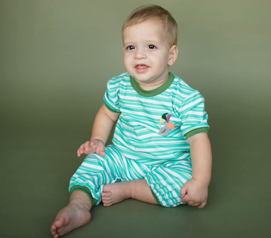 Mardi Gras Critters French Knot Romper
