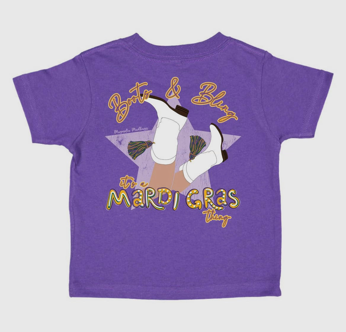 Boots & Bling Mardi Gras Tee