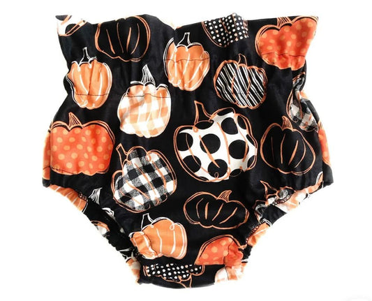 Pattern Pumpkin Halloween Baby Bloomers