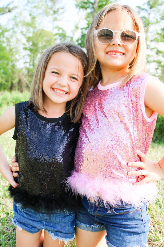 Sparkle Feather Top